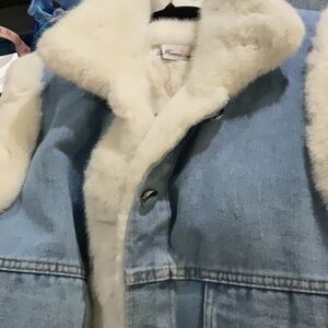 Faux Fur Denim Vest